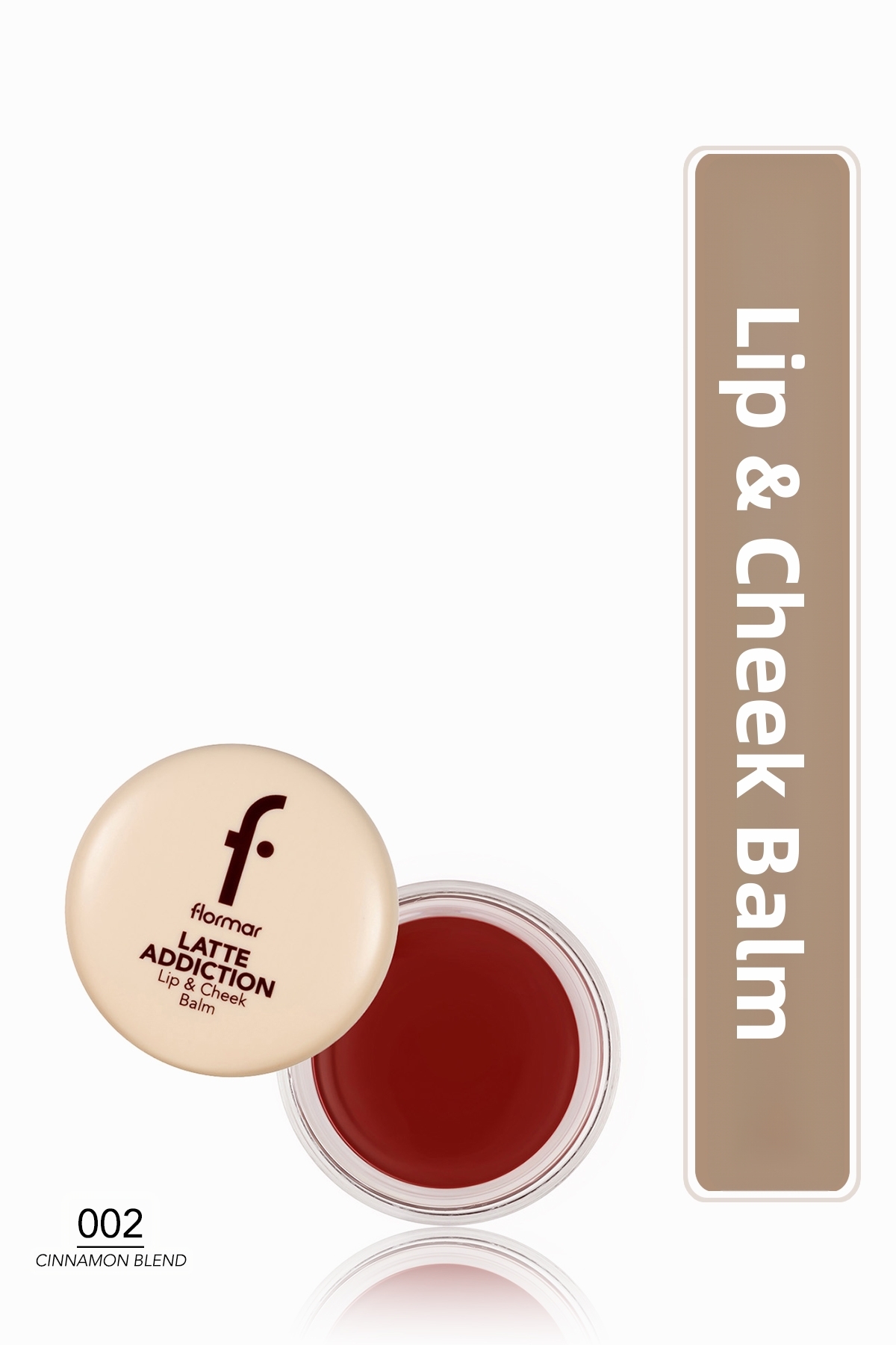 Flormar Latte Soft Textured Natural & Glossy Finish Lip and Cheek Balm - 002 Cinnamon Blend