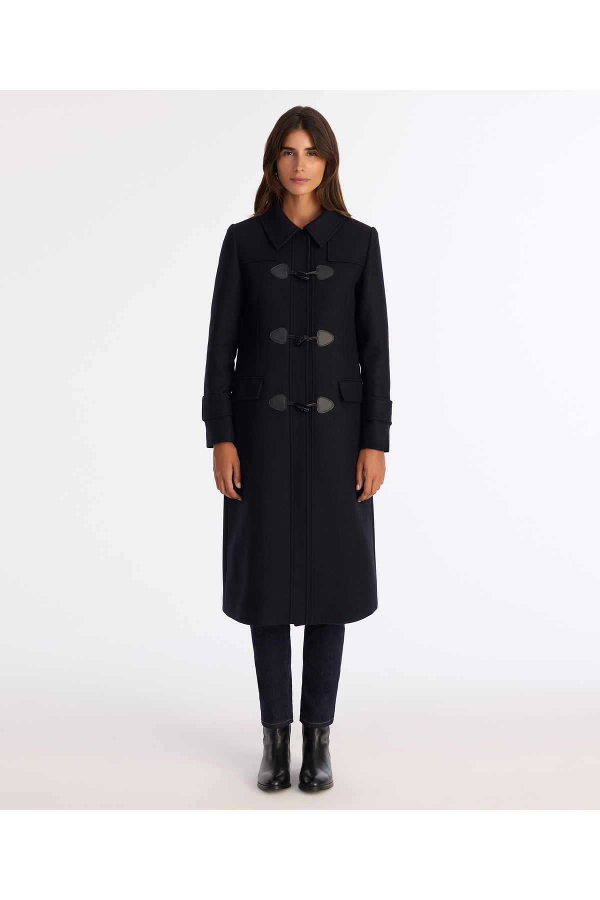 Regular Jacket Collar Long Sleeve Coat