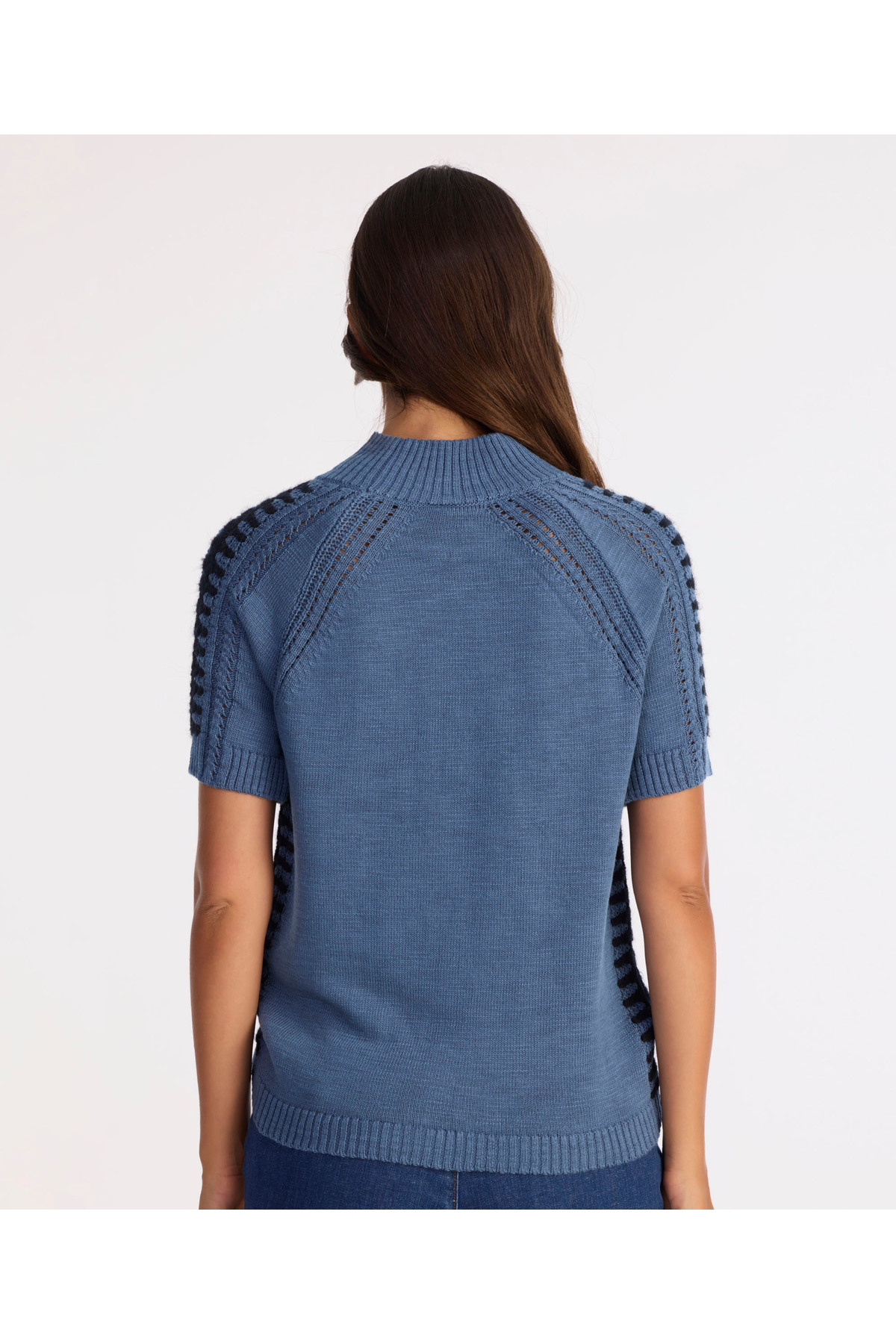 Yargıcı  Regular Dik Yaka Kısa Kol Kazak - Görsel 5