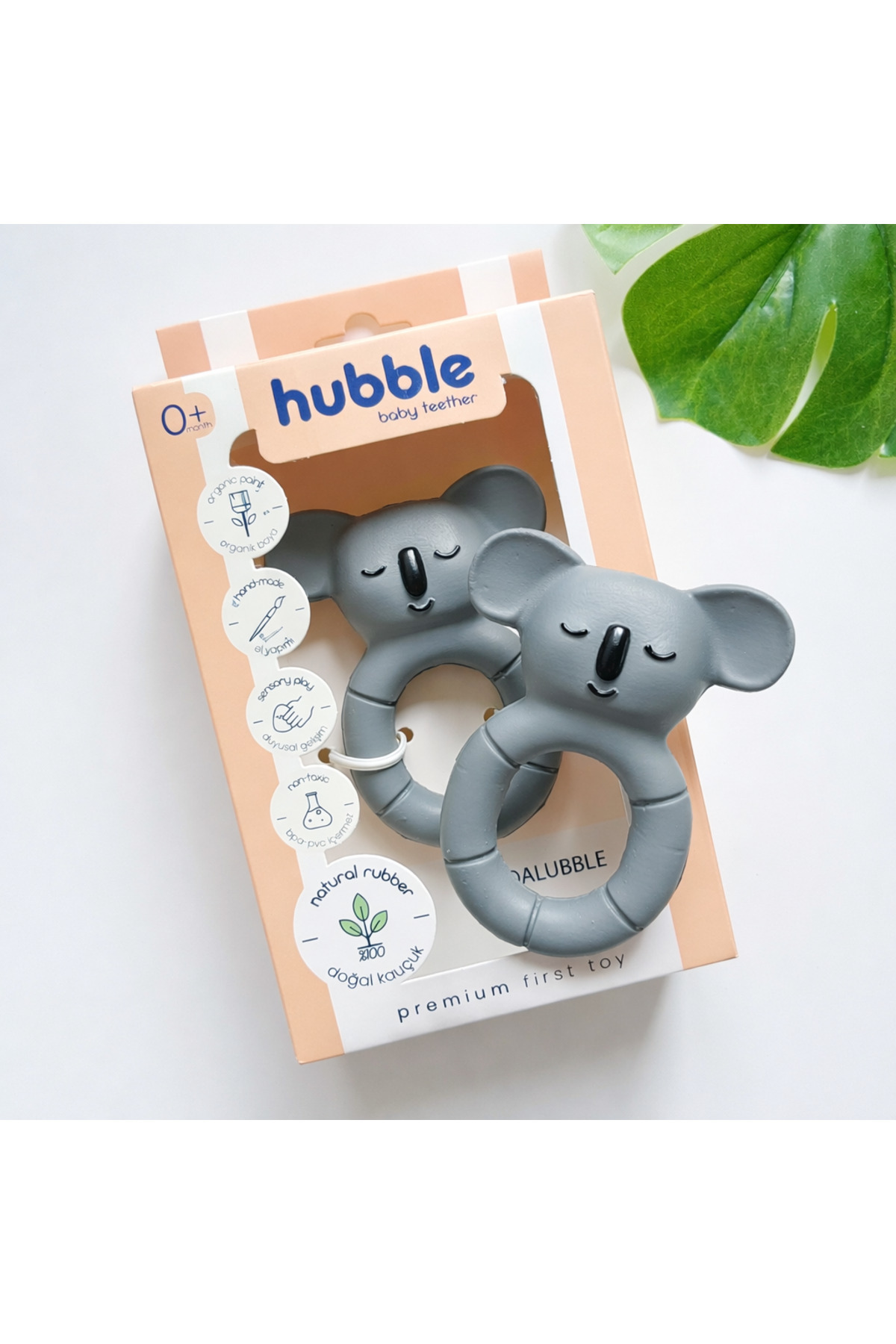 Hubble Bebek Diş Kaşıyıcı & Oyuncak - Koala Halkalı Şekilli Dişlik (%100 DOĞAL KAUÇUK) BPA İçermez fotoğrafı 7 (önizleme)