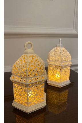 Zeyline Dekoratif LED Fener Lamba – LED Mum Dahil Masa Üstü Biblo & Gece Işığ...