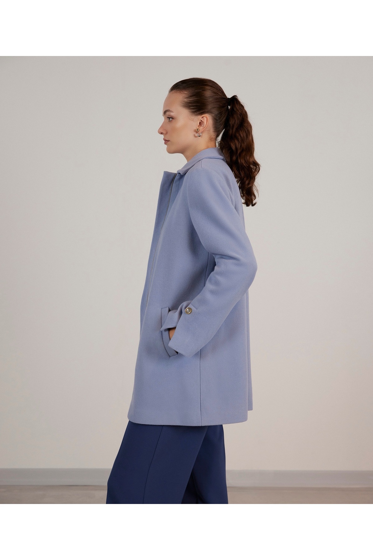 Yargıcı  Fermuar Detaylı Palto - Görsel 2