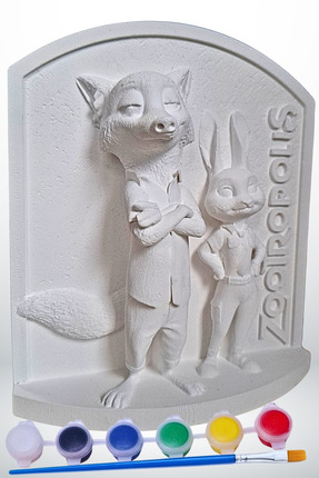Craft3D Atölye Zootropolis Tavşan Polis Judy ve Kurnaz Tilki Nick 15 cm Taş E...