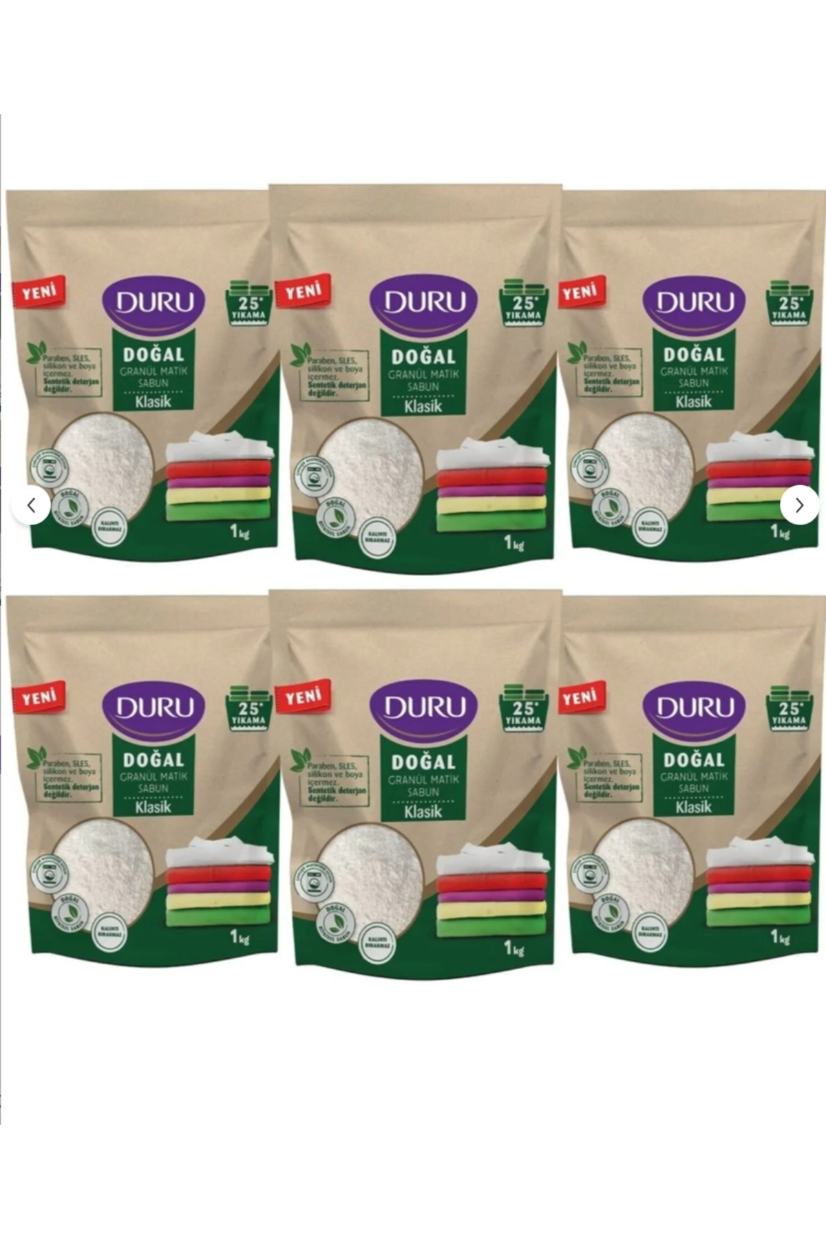 Duru Doğal Kaynaklı Granül Sabun Klasik 1 kg x6 Adet fotoğrafı 2 (önizleme)