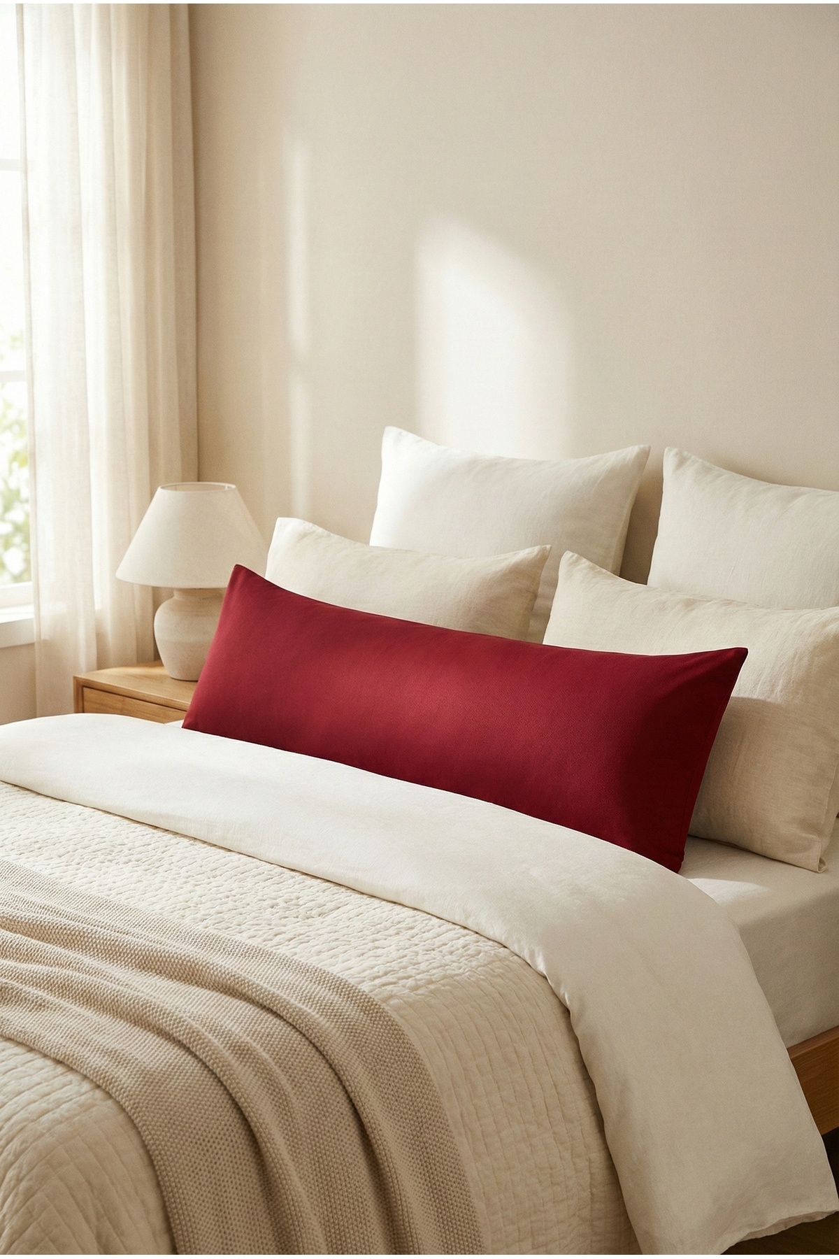 NESCO Dolgun Yan Yatış Hamile Yastığı Ve Dekoratif Uzun Yastık 40x120 - 1400gr fotoğrafı 2 (önizleme)