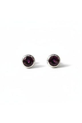 Lithora Jewellery Doğal Garnet Taşlı Gümüş Küpe