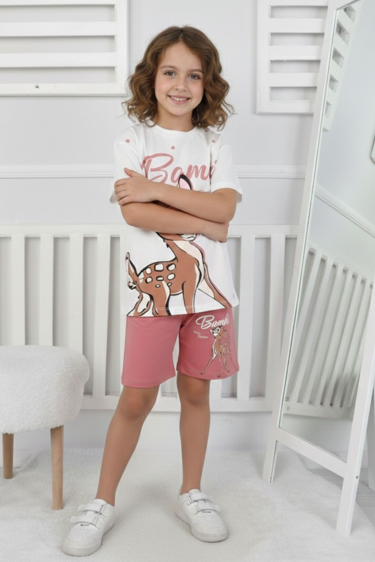 NEWKİDS Bambi Print Girl's Set