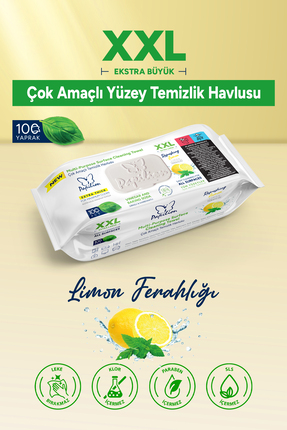 Papilion Easy Clean XXL Limon Kokulu Yüzey Temizlik Havlusu 100 Yaprak Büyük ...