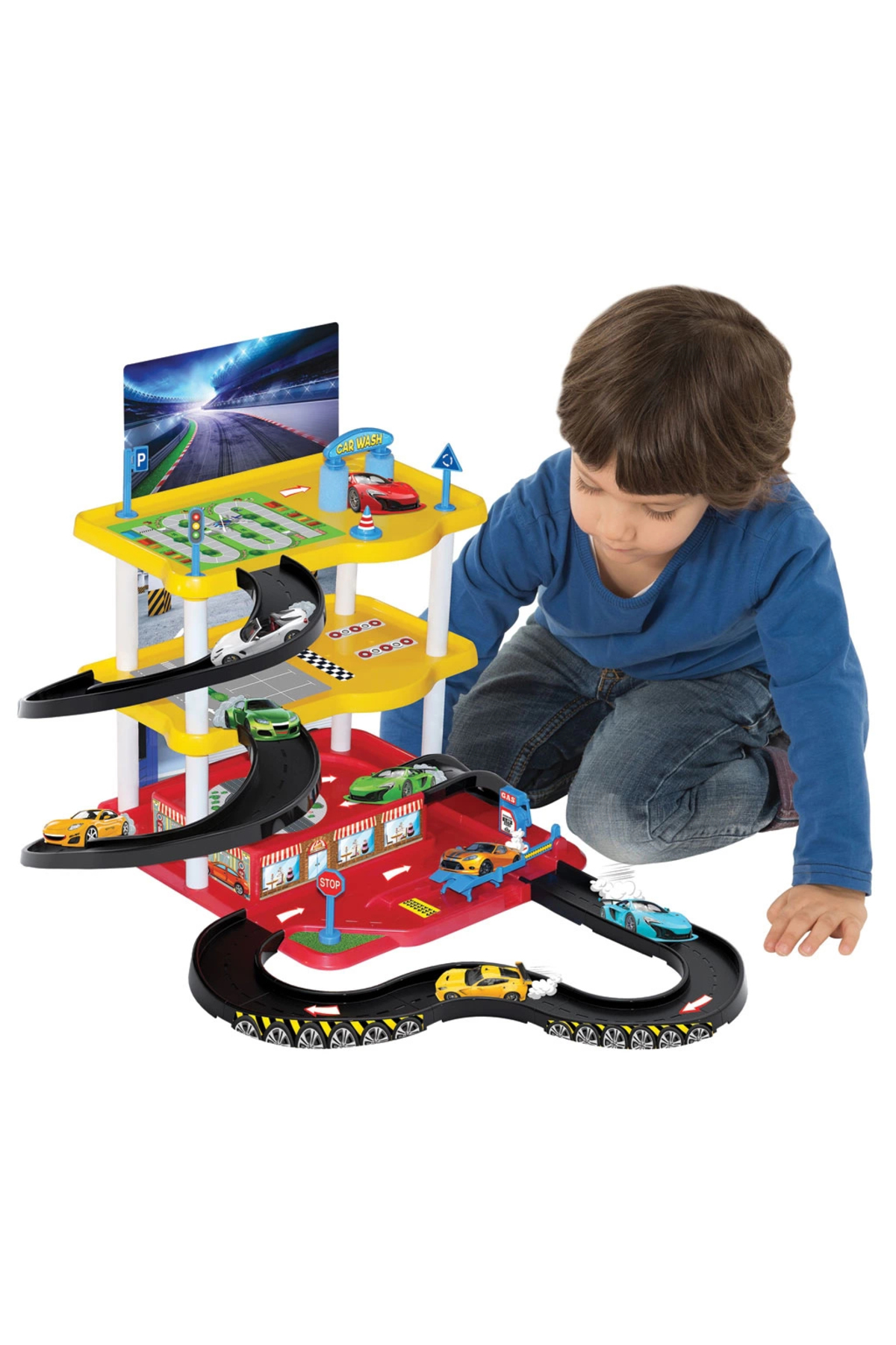 Doğan Oyuncak Dünyası 3 Katlı Garaj Oyun Seti - Otopark Seti - Araba Seti - Hotwheels Seti - Istasyon fotoğrafı 4 (önizleme)
