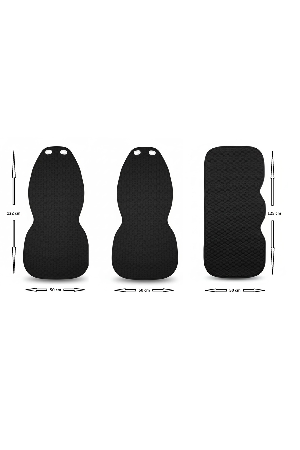 ER-AY OTO TEKSTİL Lüks Kapitone Desenli Antislip Araba Koltuk Koruyucu Üçlü Minder Seti - SİYAH (2 Ön ve 1 Arka Set) fotoğrafı 3 (önizleme)