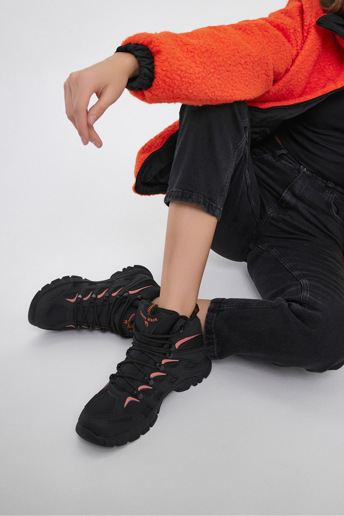 Tonny Black  Unisex Siyah Turuncu Rahat Kalıp Suı İtici Özellikli Bağcıklı Bot - Görsel 3
