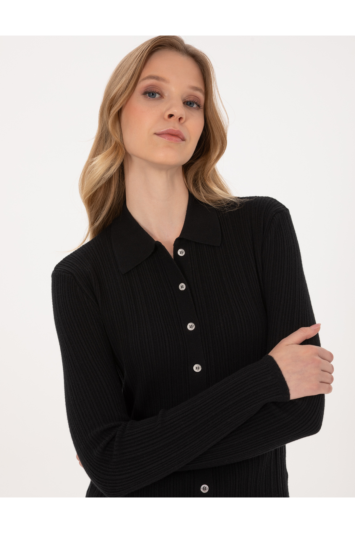 Pierre Cardin  Siyah Slim Fit Triko Hırka 50316338-VR046 - Görsel 2