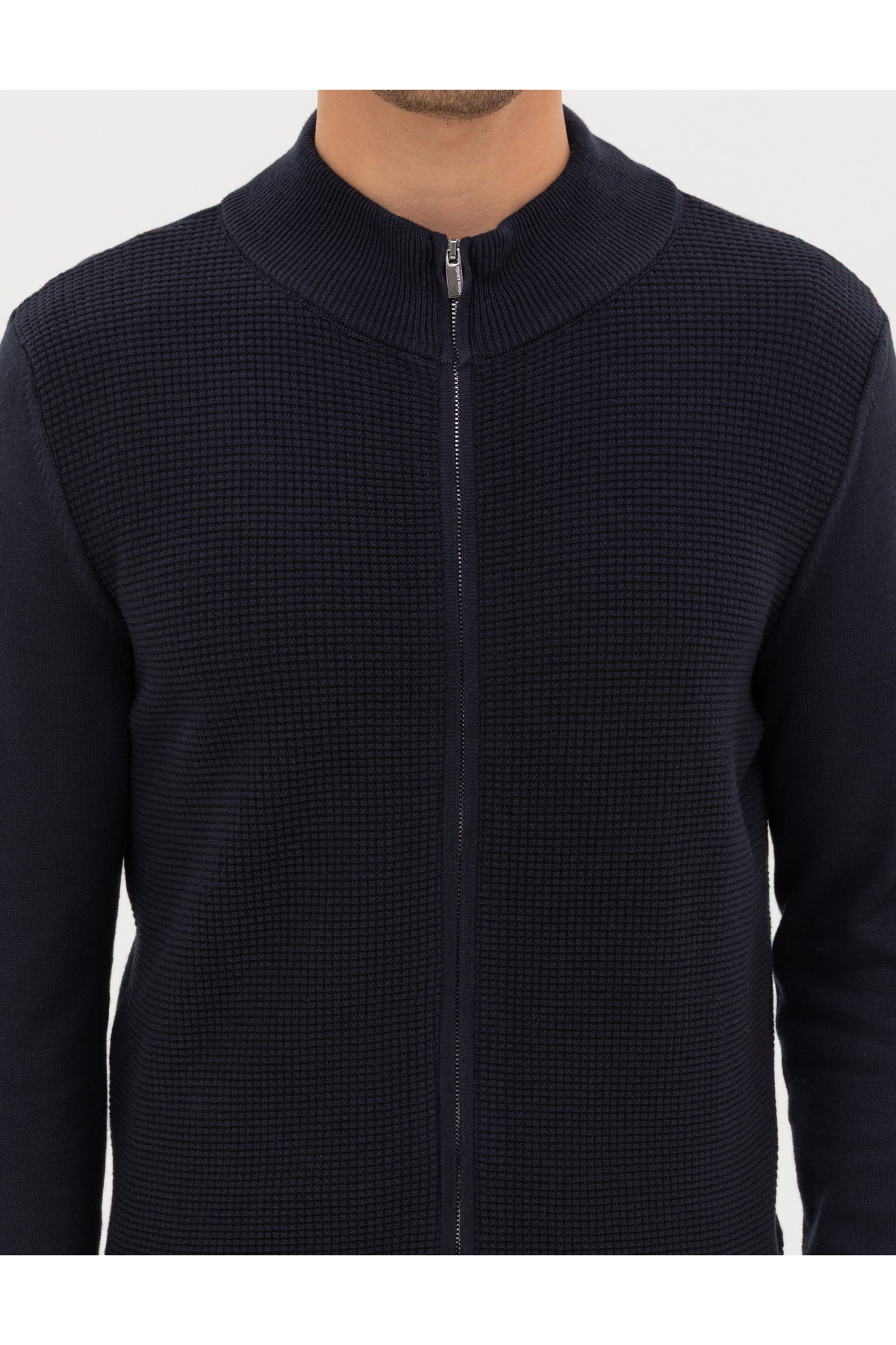 Pierre Cardin  Lacivert Slim Fit Fermuarlı Triko Hırka 50317341-VR033 - Görsel 6