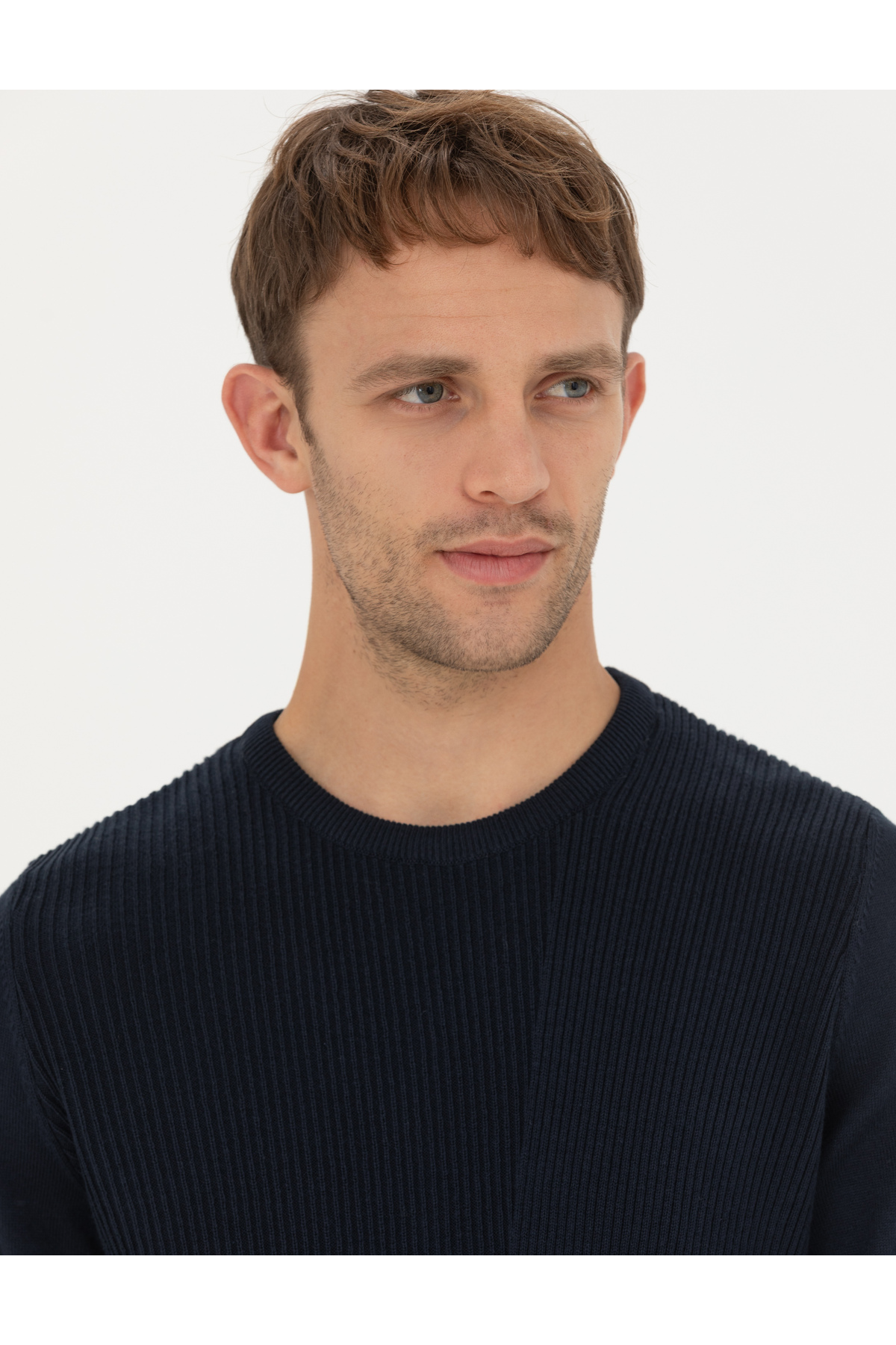 Pierre Cardin Lacivert Slim Fit Bisiklet Yaka Triko Kazak 50281823-VR033 görsel 2