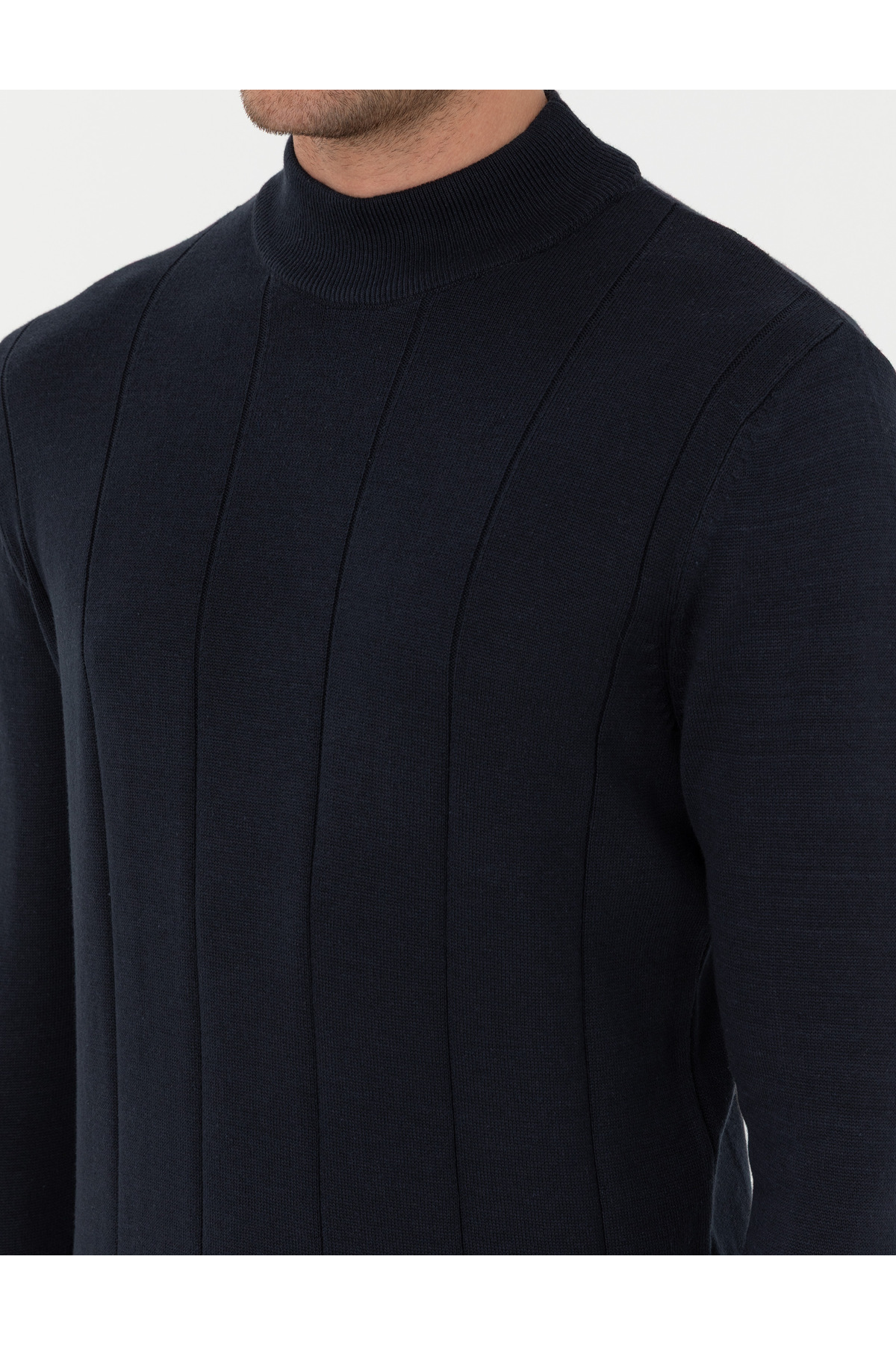 Pierre Cardin  Lacivert Slim Fit Yarım Balıkçı Yaka Triko Kazak 50300460-VR033 - Görsel 7