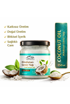 sarıbelen Hindistan Cevizi Yağı 150 ml Doğal Soğuk Sıkım– Cilt, Saç ve Vücut ...
