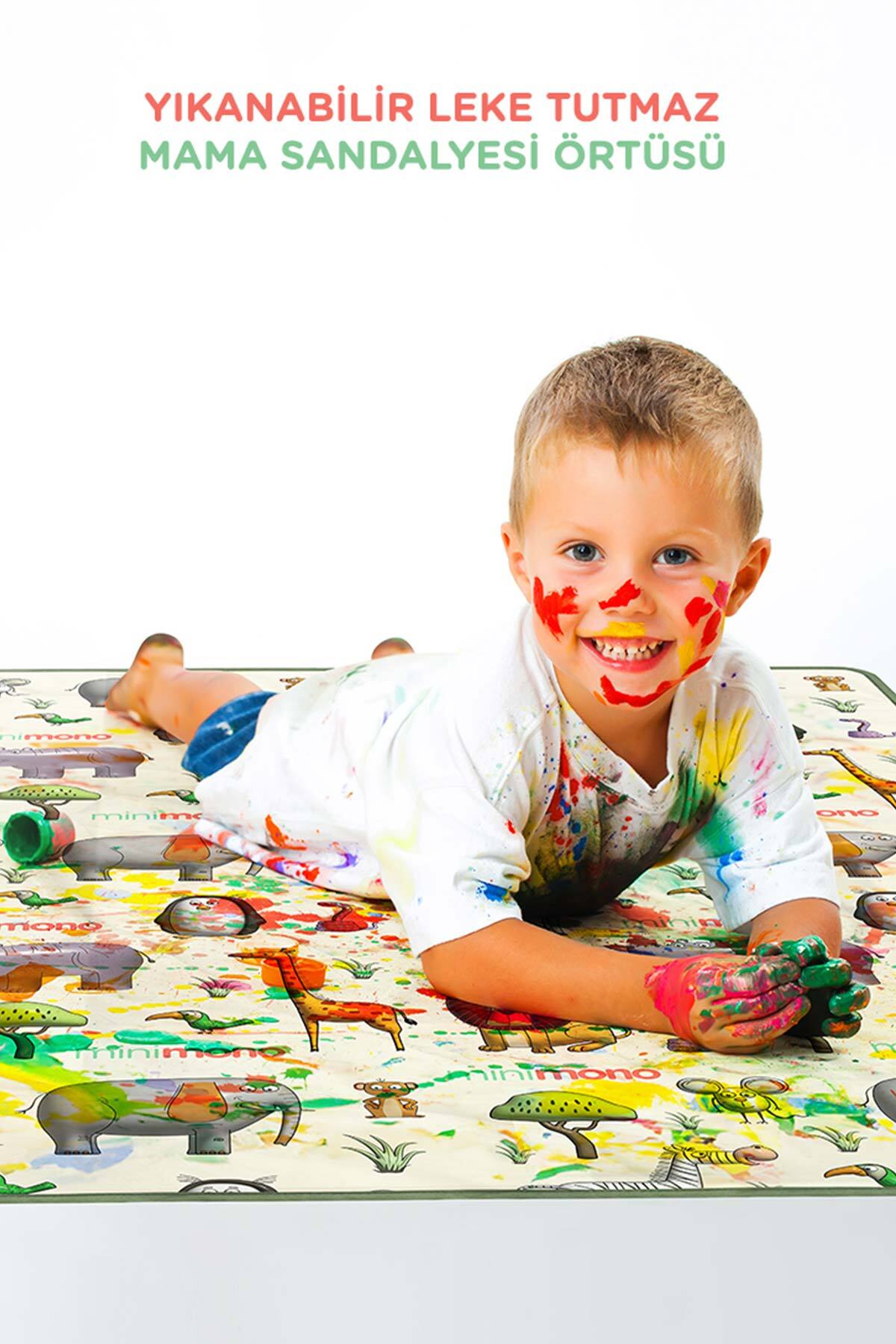 Minimono Mama Sandalyesi Ve Aktivite Örtüsü - Kaydırmaz Taban - Su Itici Yüzey - Yıkanabilir - 145x120cm fotoğrafı 5 (önizleme)