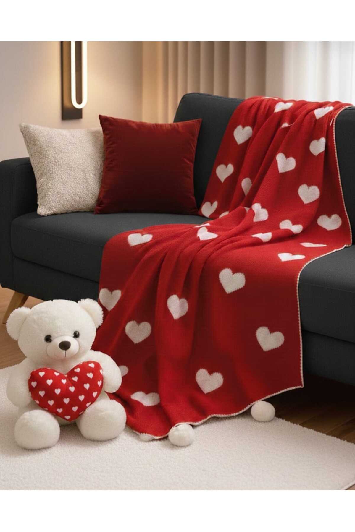 Pompom knee-length blanket -TV blanket -Shawl -Woven seat cover