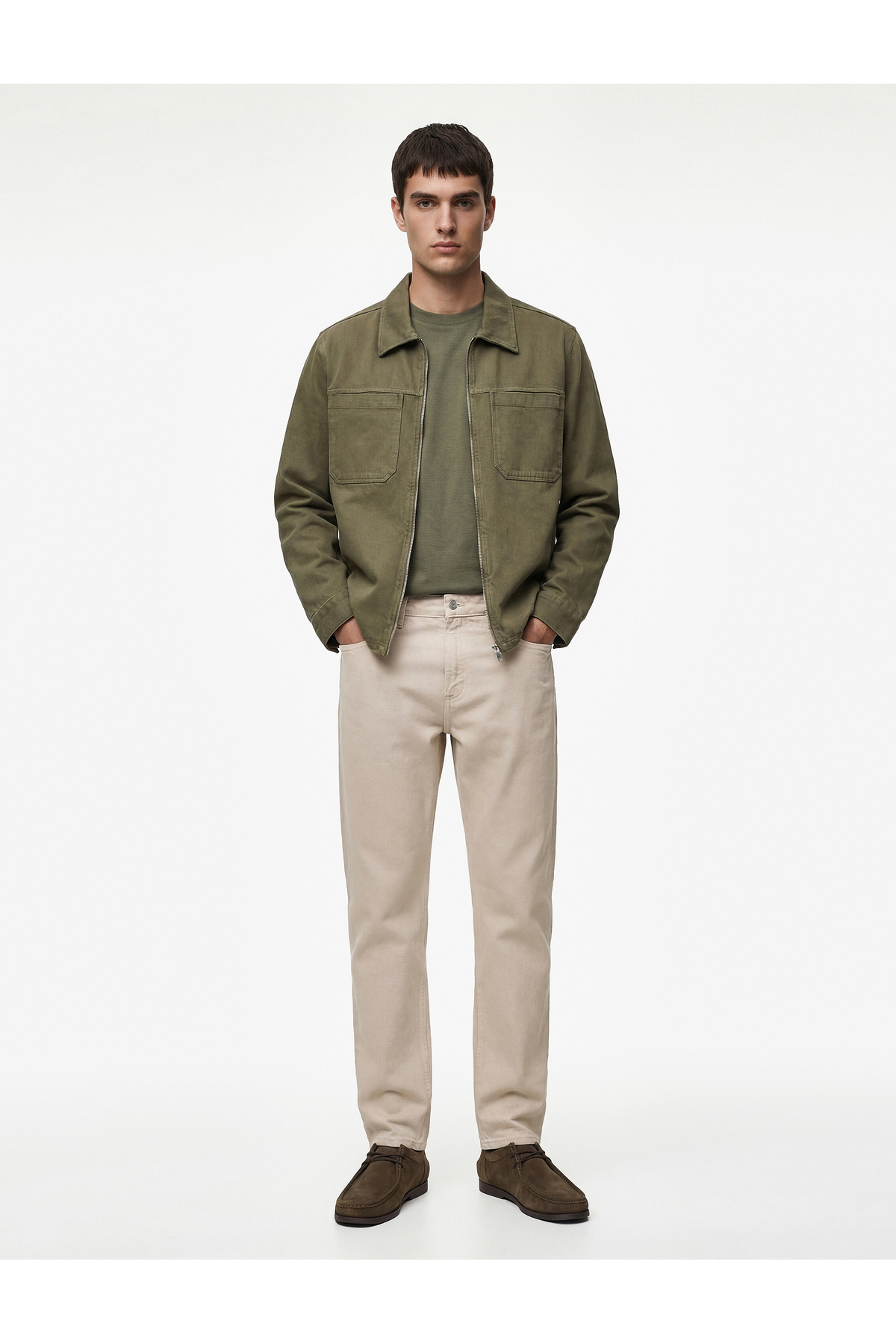 کوتون ژاکت آستین بلند معمولی فیت با جیب و زیپ