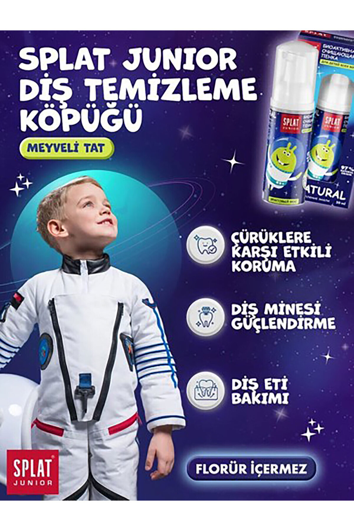 Splat Magic Foam Çoçuk Sihirli Diş Temizleme Köpüğü Yeni Nesil Fırçasız Temizlik fotoğrafı 5 (önizleme)