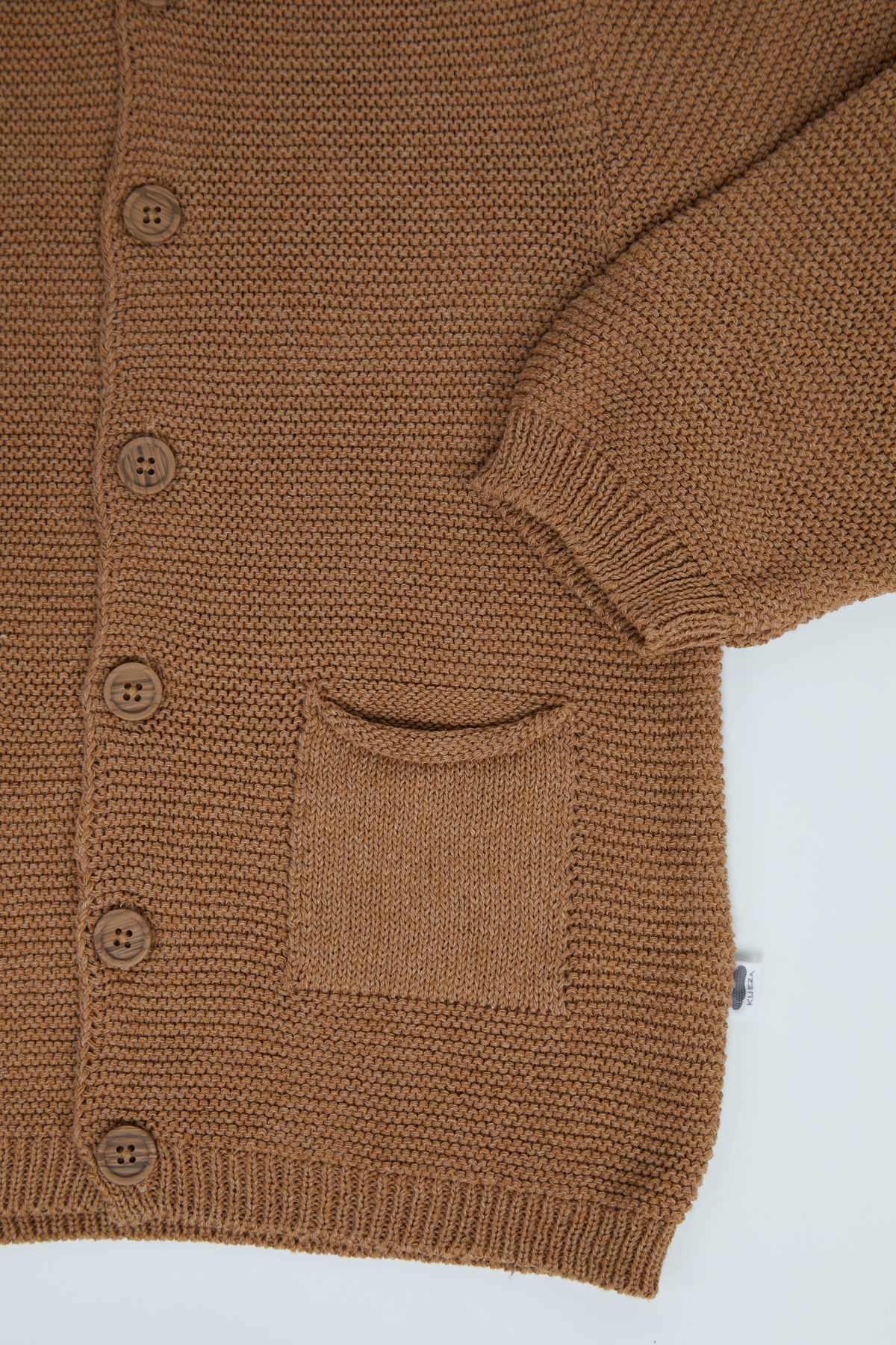 KUEZA KIDS Bebek & Çocuk Kapüşonlu Kulaklı Düğmeli Cepli Pamuklu Triko Hırka fotoğrafı 3 (önizleme)