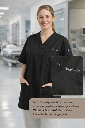 mirach Doktorlara Özel İsim Yazılı Hediyelik Doktor Scrubs Tekniker Medikal F...