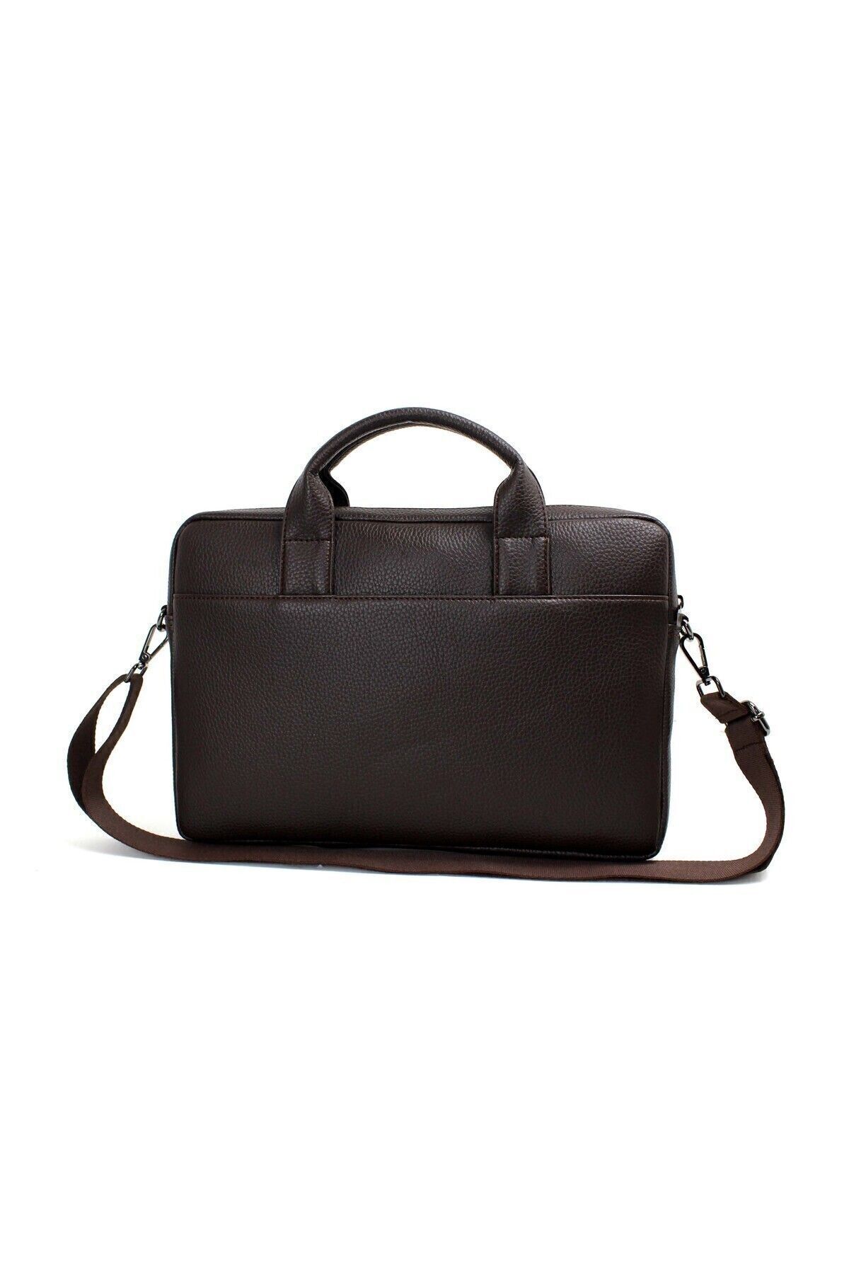deri,se club  Unisex Kahverengi Dosya Tablet Notebook Çantası, 14 Inç Laptop Ve Evrak Çantası - Görsel 4