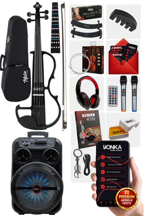 Midex RCZ-606BK-PAK Elektro Keman Taşınablir Şarjlı Hoparlör Mikrofon Çanta F...