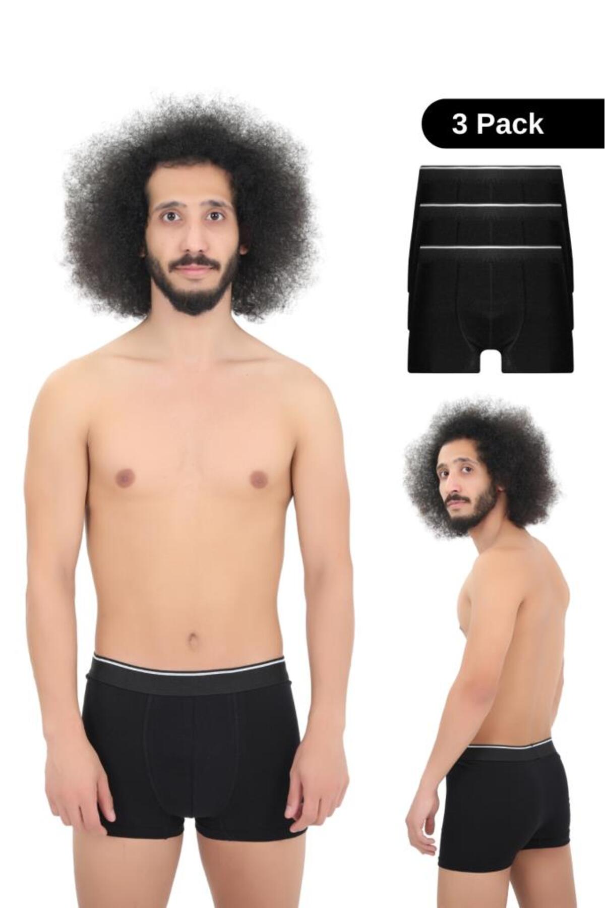Men's 3-Piece Boxer 1. Class Fabric Premium Package Special Design. Flat Lycra Boxer Shorts Dowry Gift