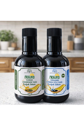 Noura Natural Organik Çörekotu Yağı 250 ml ve Kabak Çekirdeği Yağı 250 ml