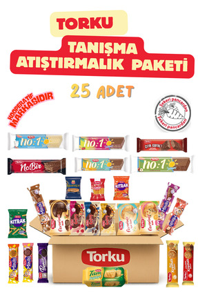 Torku Tanışma Atıştırmalık Mega Paket- Çikolata- Kek- Kraker- Bisküvi - 25 Adet