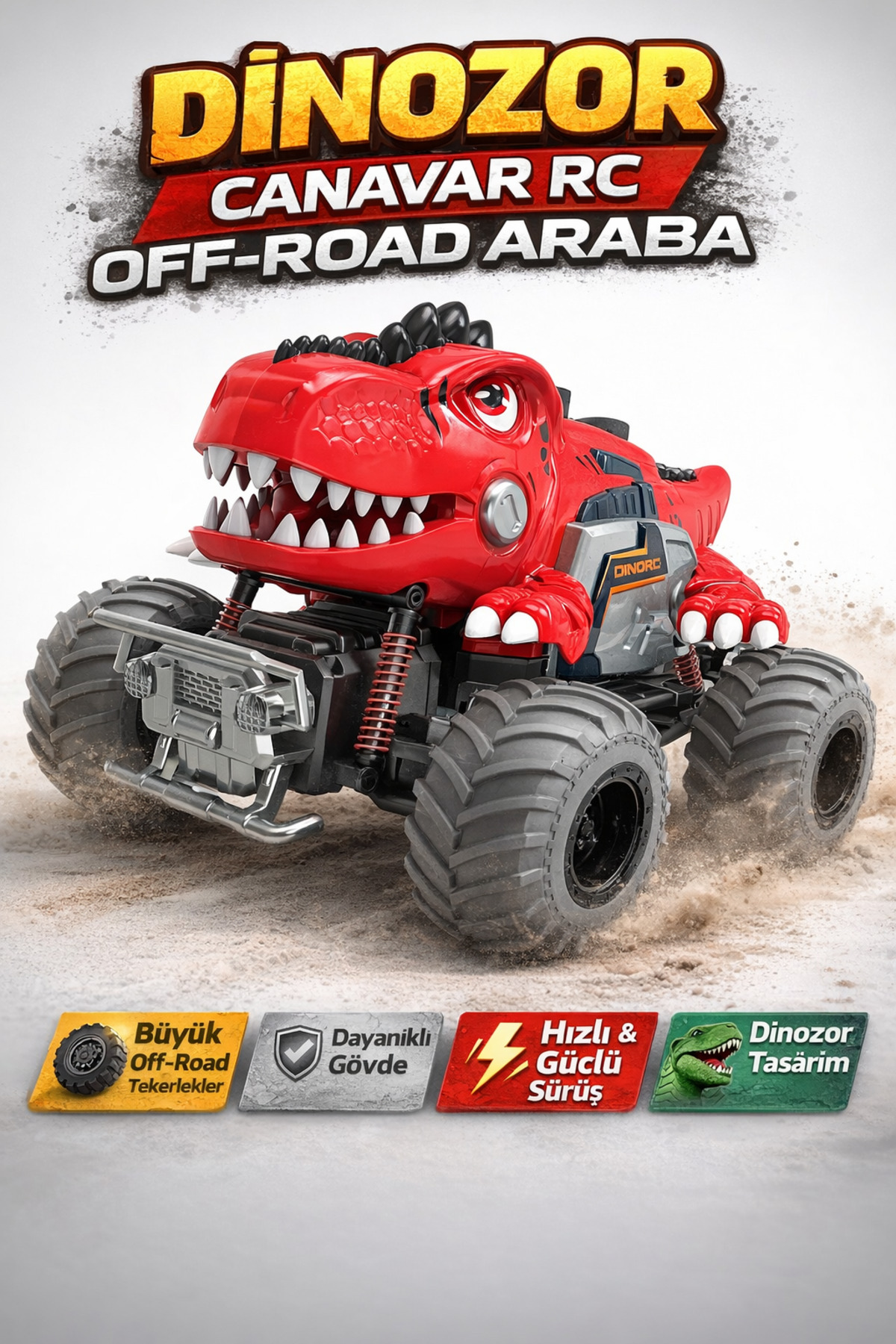 TRENDZONE Şarjlı Uzaktan Kumandalı Dinozor Monster Truck 26cm