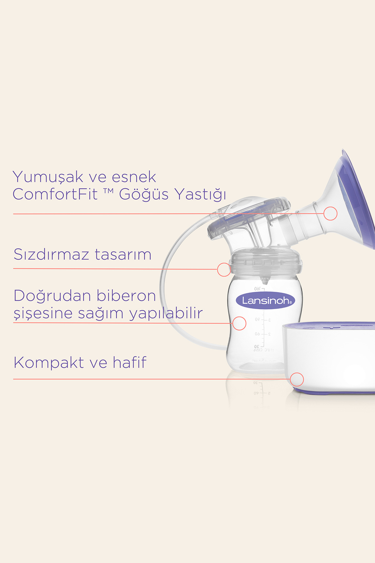 LANSINOH Kompakt Tekli Elektrikli Göğüs Pompası fotoğrafı 5 (önizleme)