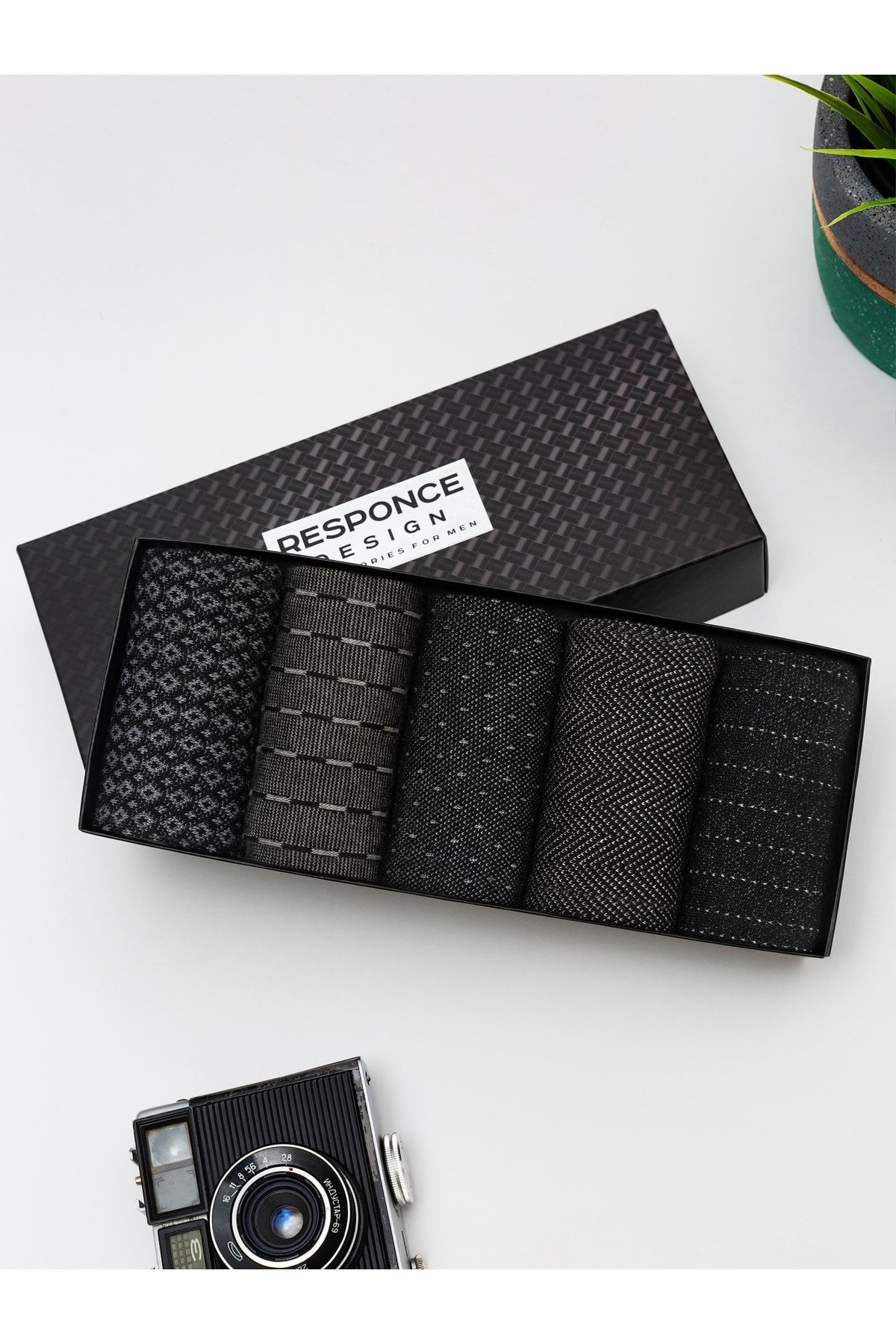 CALLAVI  Dikişsiz Bambu Jakarlı Erkek Kutulu 5 Çift - Görsel 3