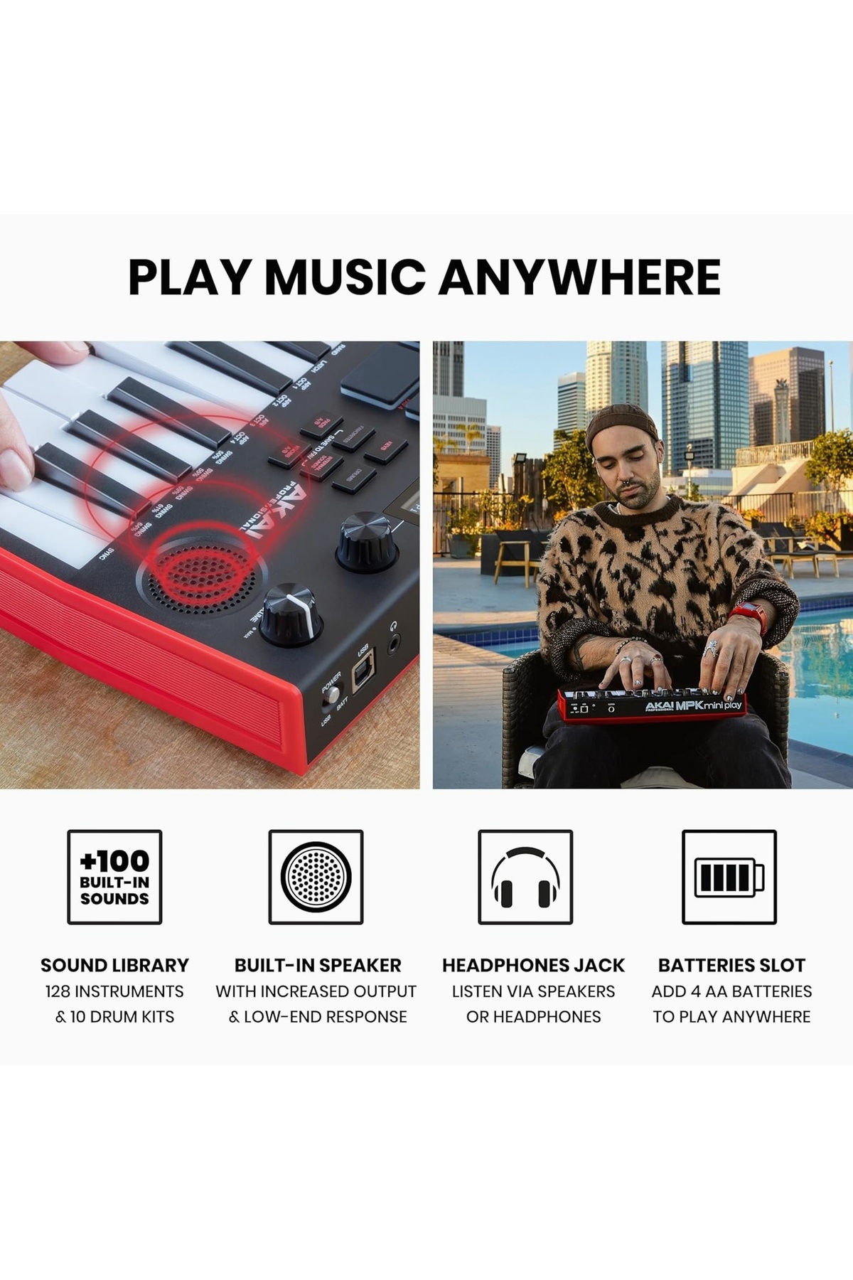 Hype Store Akai Professional MPK Mini Play MK3 - MIDI Klavye