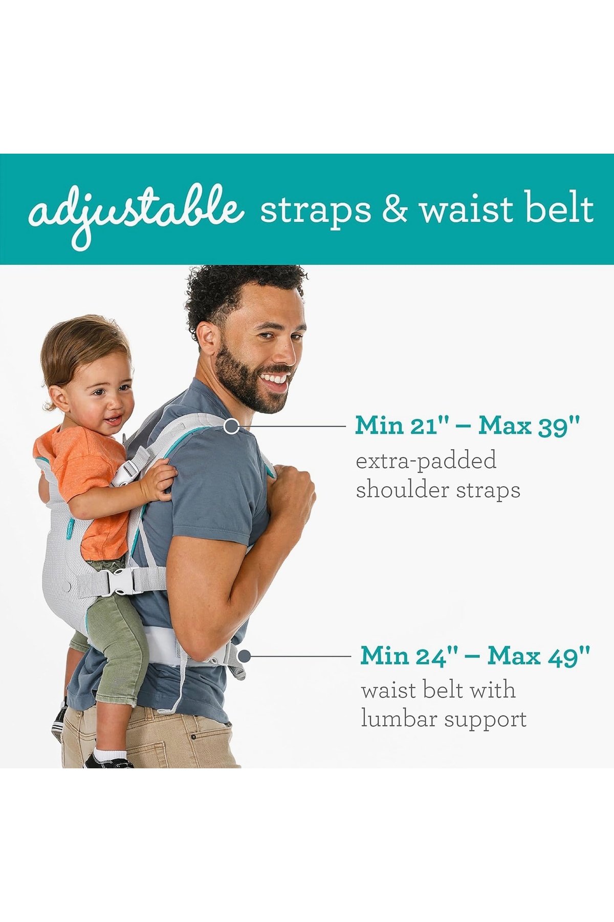 Hype Store Infantino - Flip Breathable 4-in-1 Taşıyıcı - Hafif ve Hava Geçirgen - Ayarlanabilir Bel Kayışı ve Y fotoğrafı 3 (önizleme)