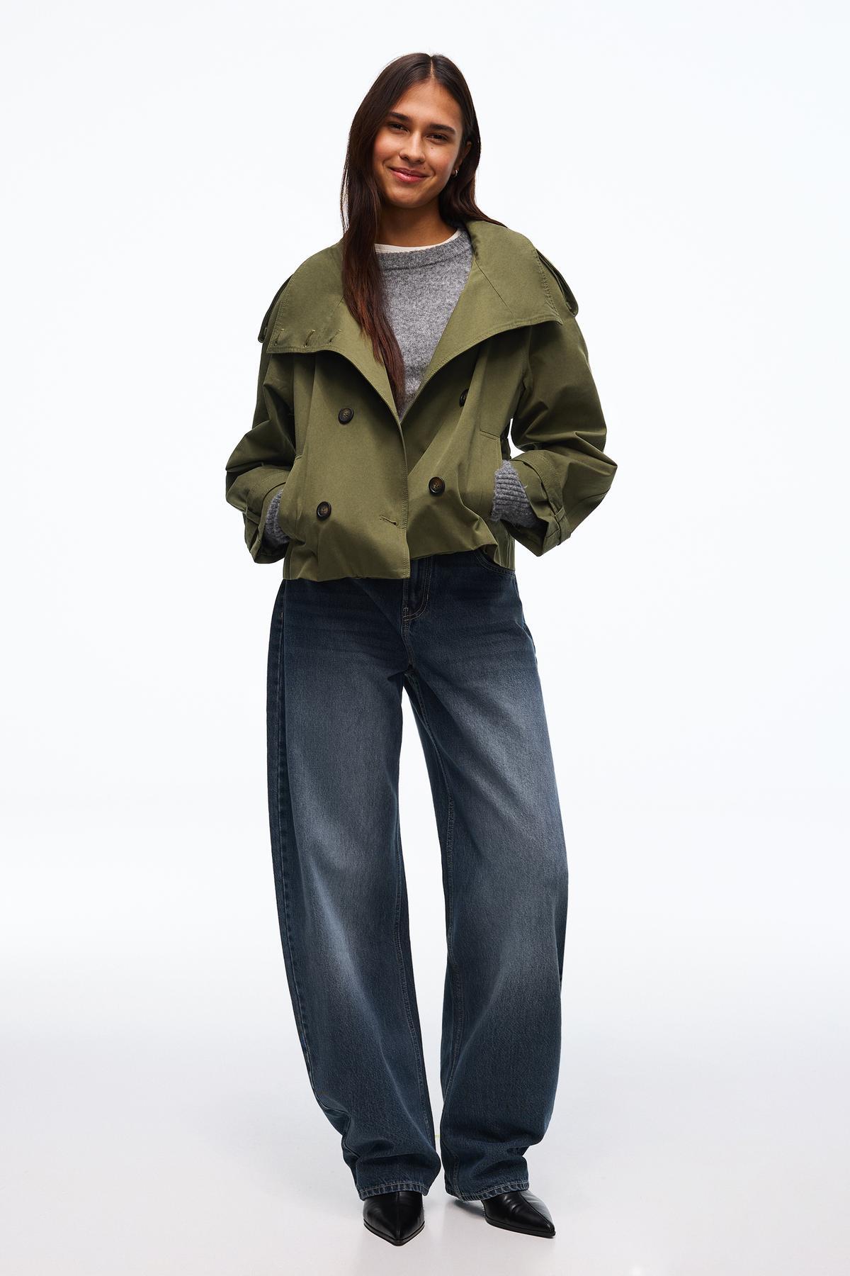 Bershka  Kısa balon efektli trençkot ceket - Görsel 2