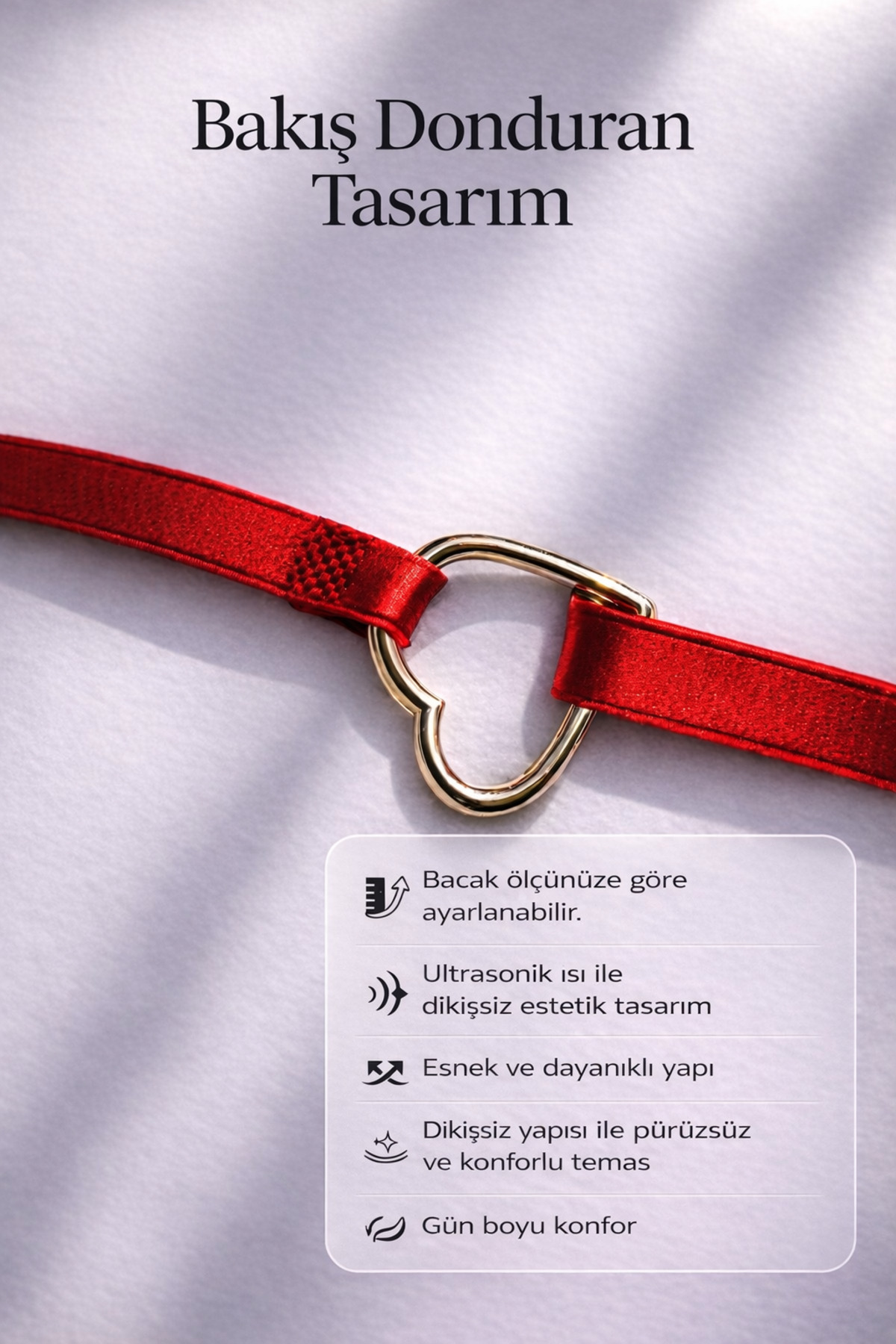 HERA SHOPS Manifest Bacak Aksesuarı Dikişsiz Lazer Kesim Ayarlanabilir Bacak Aksesuarı 6’lı Set (3 Renk) görsel 2