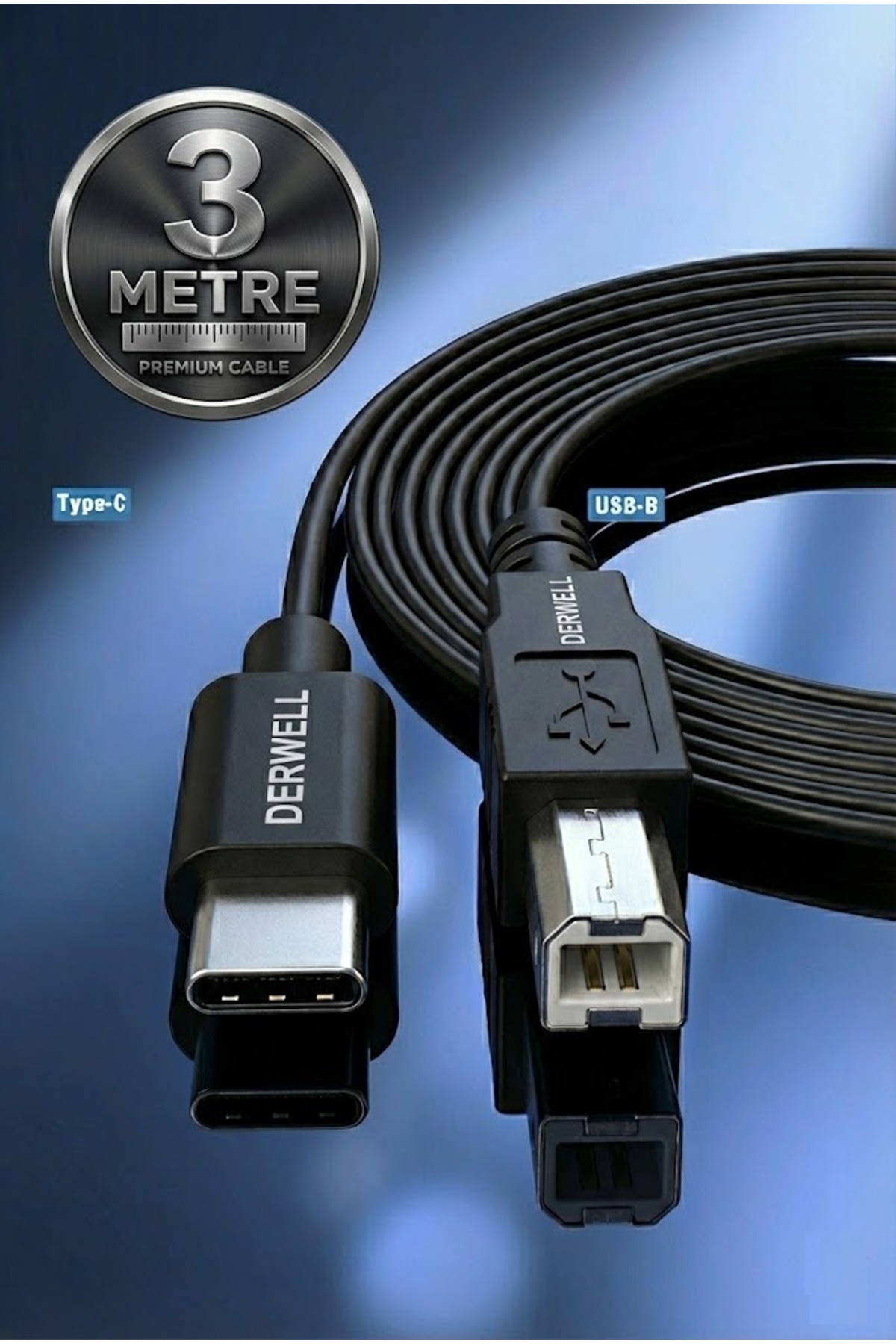Type C To Usb Printer Yazıcı Tarayıcı MIDI Cihazları İçin Bağlantı Kablosu Üniversal Cabble 3 Metre