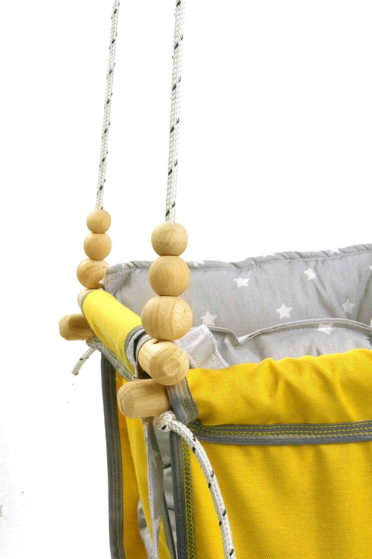 Bundera Wag Swing Sarı Ev İçi Çocuk Salıncağı Ahşap Çocuk Salıncak Hamak Portatif Tavan Bahçe Salıncakları fotoğrafı 5 (önizleme)