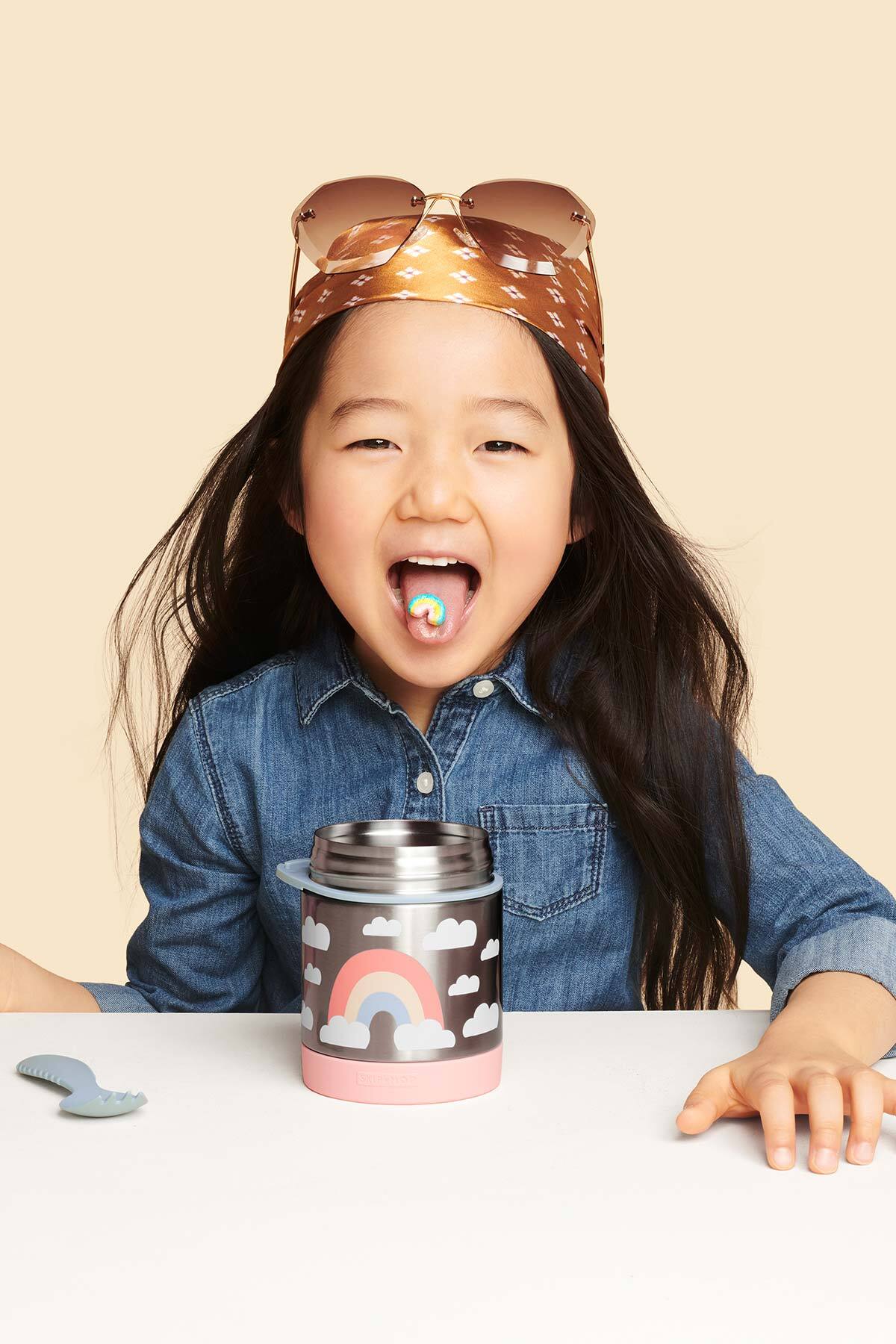 Skip Hop Paslanmaz Çelik Mama Saklama Termosu Gökkuşağı Set fotoğrafı 3 (önizleme)