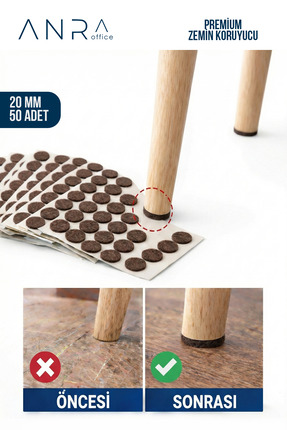 Anra Parke Fayans Zemin Koruyucu Yapışkanlı Keçe Çizilme Önleyici Sessiz Kaym...