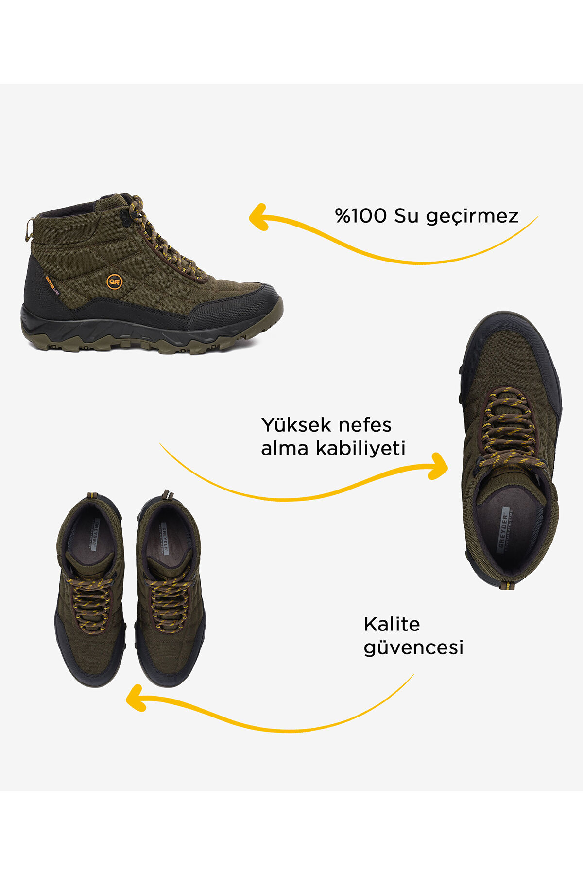 Greyder  Erkek Haki Su Geçirmez Outdoor Bot 5K1GB00170 - Görsel 2