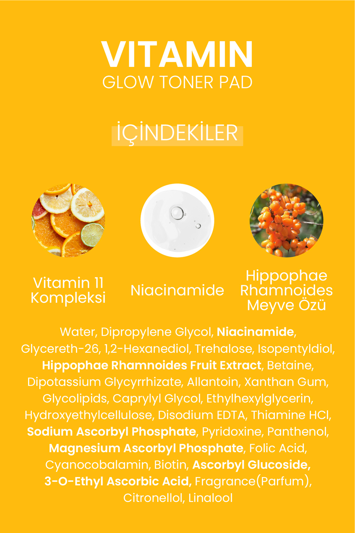 Vitamin Glow Canlandırıcı Aydınlatıcı Işıltı Etkili Tonik Pedi 12 Adet Cilt Bakım Toner Pedi — DERMAL/PAD/013 — تصویر 7 از 8