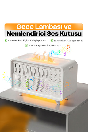 EN SİGA Nemlendirici Ses Kutusu Ve Gece Lambası 8 Ortam Sesi Uyku Kolaylaştır...