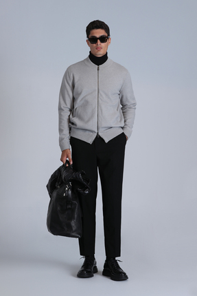 Lufian Brand Erkek Hırka Açık Gri