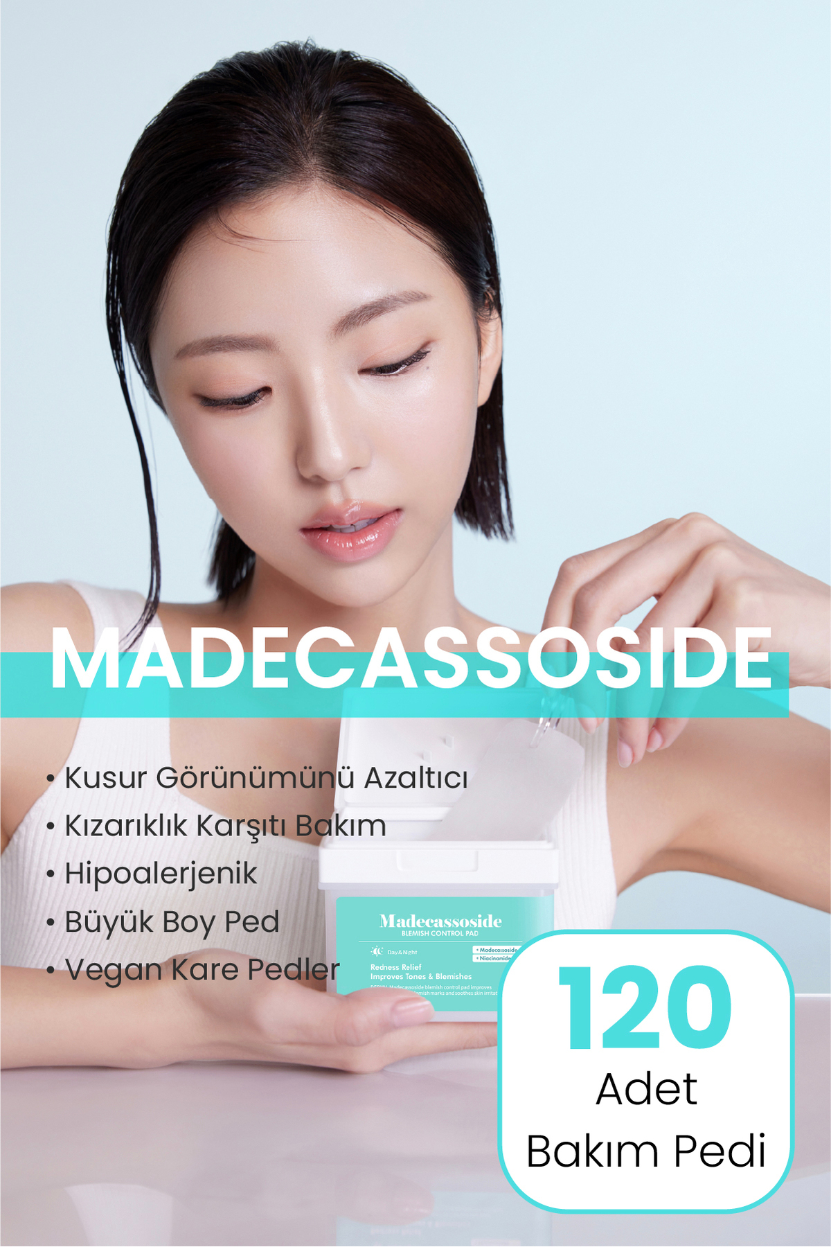 Madecassoside Blemish Control Pad Tonik Ped Gözenek Arındırıcı Karşıtı Toner Pad 120 Adet — DERMAL/PAD/007 — تصویر 3 از 9