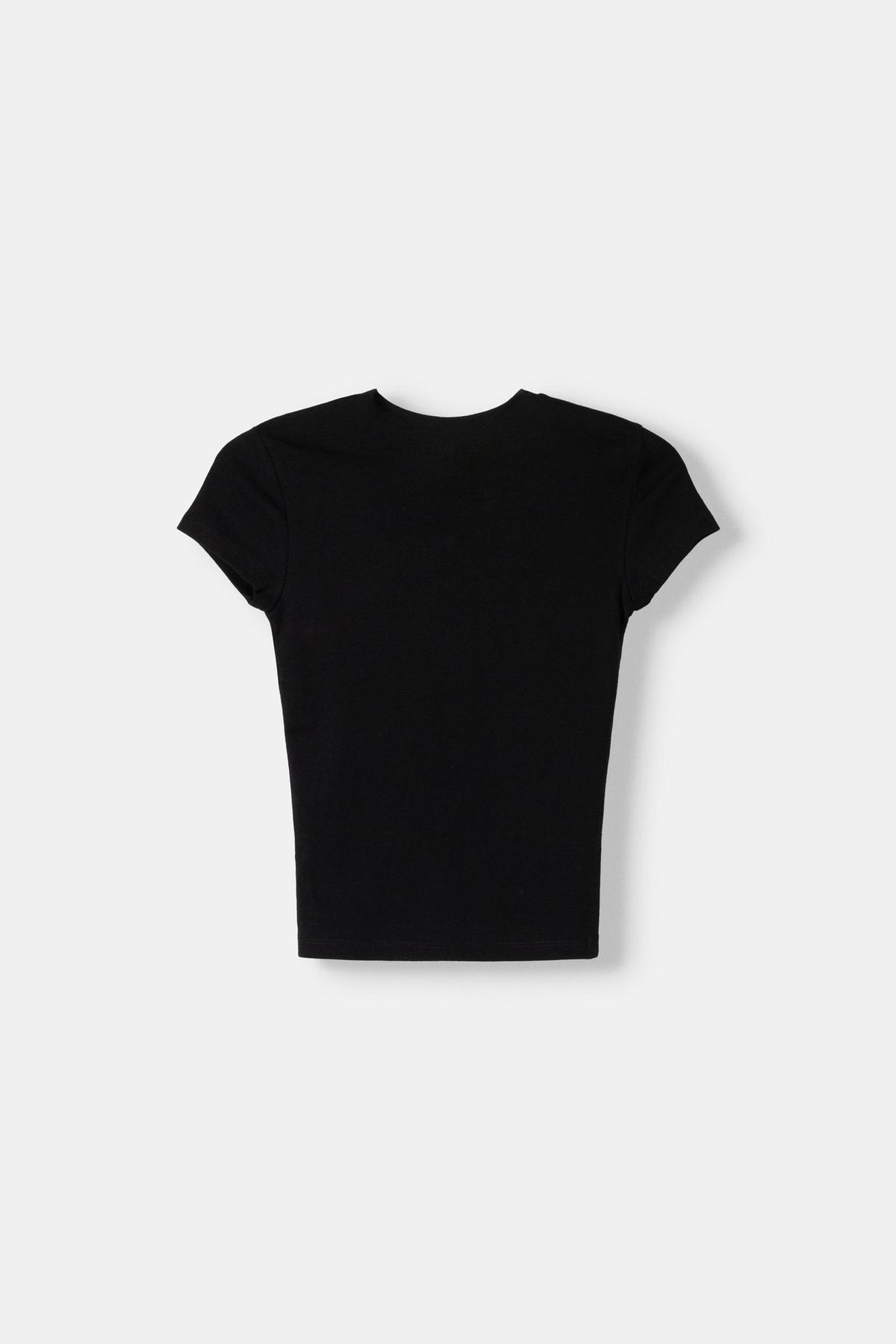 Bershka  Kısa kollu bisiklet yaka tişört - Görsel 6