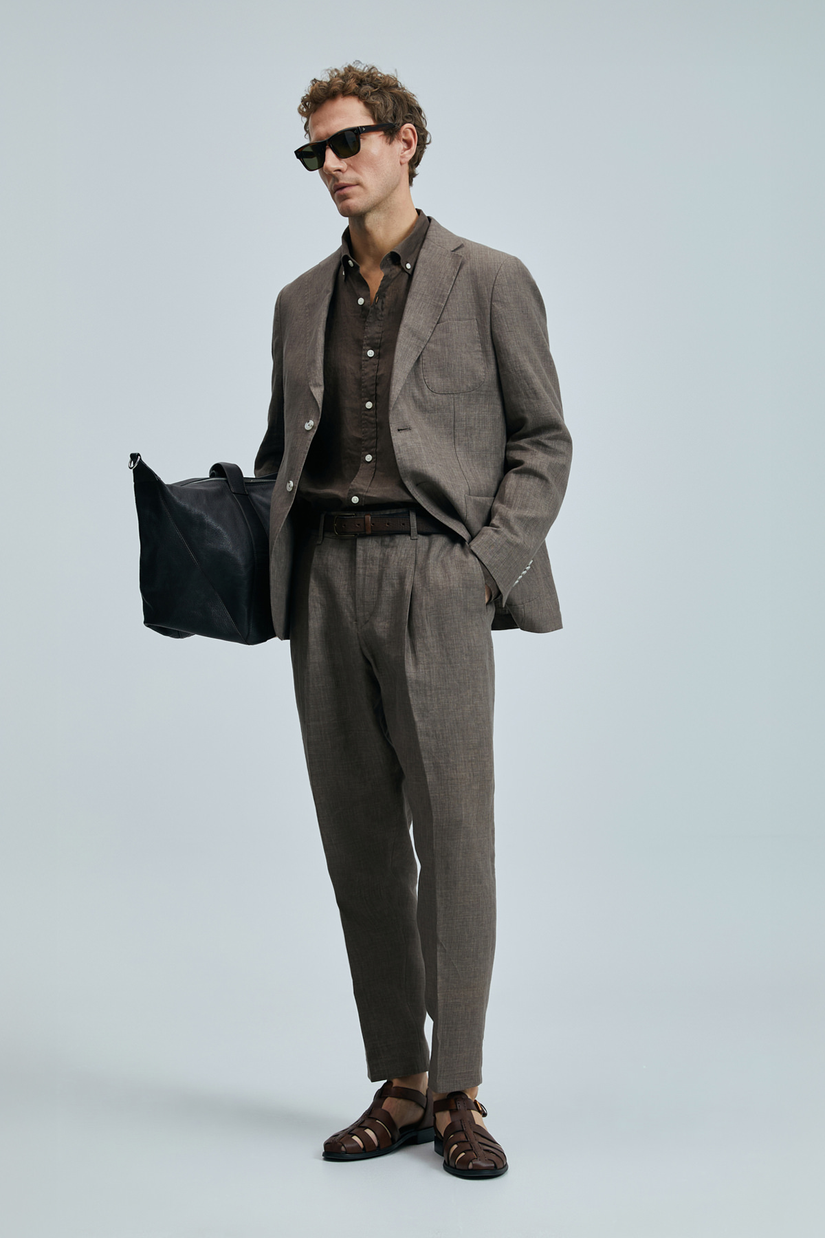 Lufian  Jaques Spor Erkek Blazer Ceket Slim Fit Kahverengi - Görsel 4