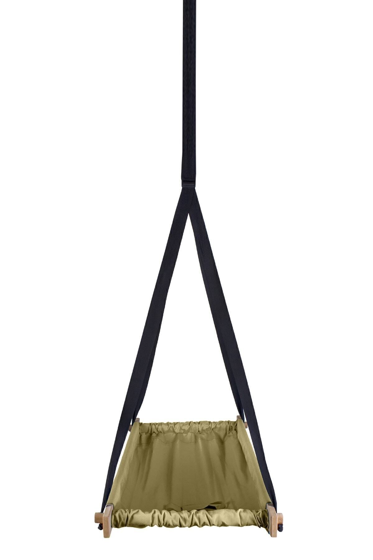 Bundera Flow Kahve Ahşap Yaylı Zıpzıp Hamak Beşik Hoppala Tavana Asılan Hamak Salıncak Bebek Yatağı fotoğrafı 6 (önizleme)